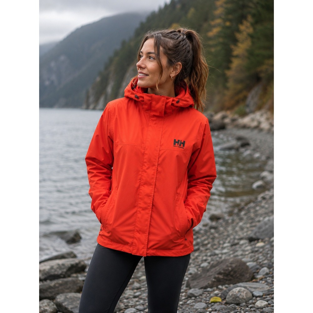 Helly Hansen Helly Tech Protection Orange Rain Jacket Hooded Waterproof Shell